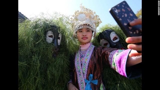 広西チワン族自治区のお祭りで