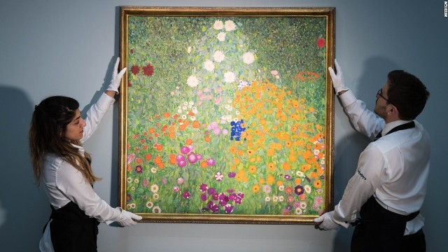 画家クリムトの「農場の庭」が４８００万ポンドで落札＝サザビーズ提供