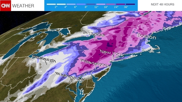 米東海岸で猛吹雪が予想され、当局が警戒を呼び掛けている