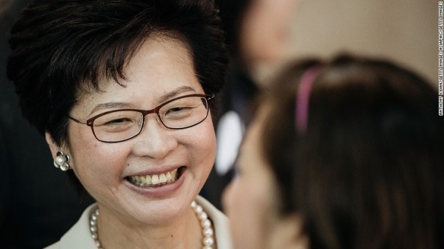 香港政府のトップを決める行政長官選挙で林鄭月娥（キャリー・ラム）氏が当選