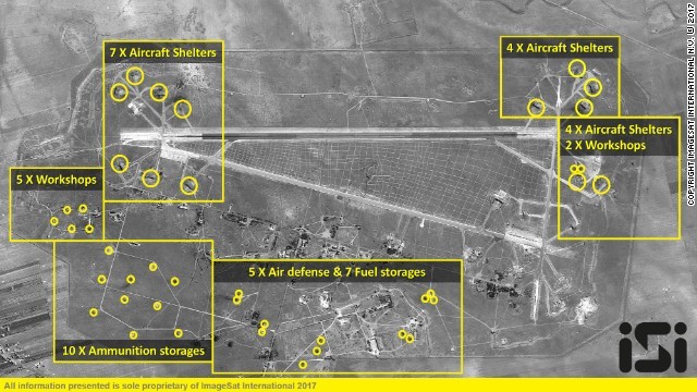空軍基地の損害状況をとらえた新たな画像が公開された
