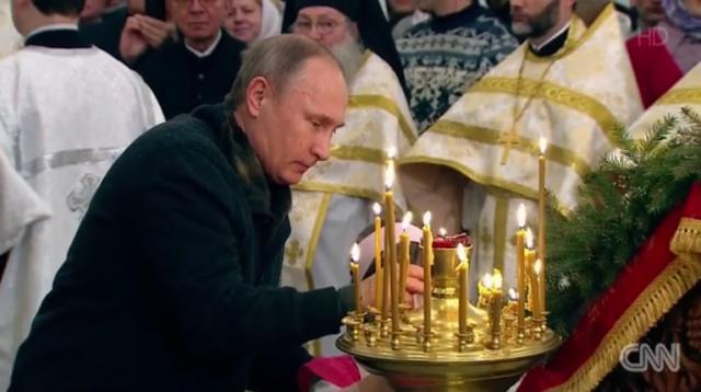プーチン大統領も礼拝に参加している