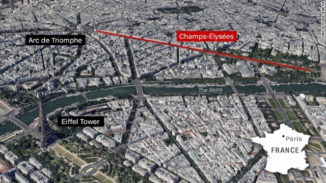 事件を受け、シャンゼリゼ通りと付近の地下鉄駅は封鎖された