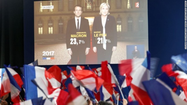 大統領選はマクロン氏とルペン氏の対決に