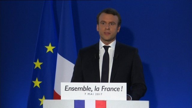 仏大統領選に勝利したマクロン氏