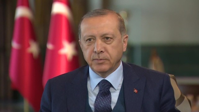 トルコのエルドアン大統領。米・トルコ首脳会談後にデモが行われた