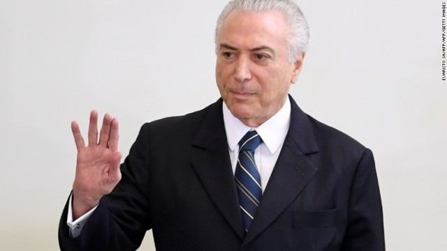 ブラジルのテメル大統領が買収疑惑の捜査対象に