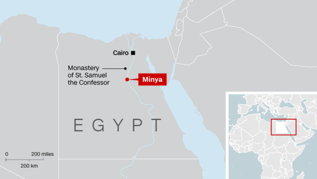 コプト教の信者を乗せたバスが武装集団に銃撃され２８人死亡