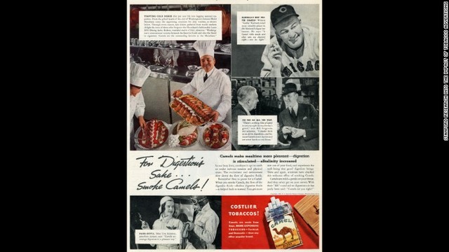 喫煙が消化を促進するとした１９３０年代半ばのキャンペーン広告
