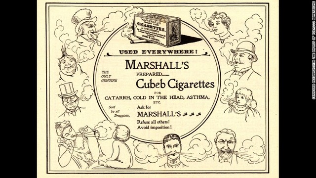 鼻炎やぜんそくにたばこが効くとうたった広告
