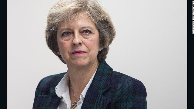 メイ英首相。テロ対策の一環で、人権法の改正に言及した