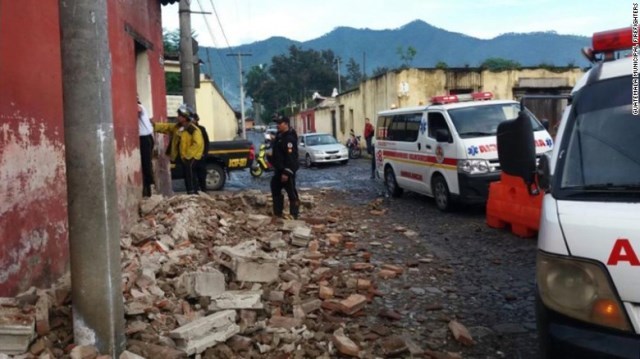 世界遺産に指定された都市アンティグア・グアテマラで被害が出た