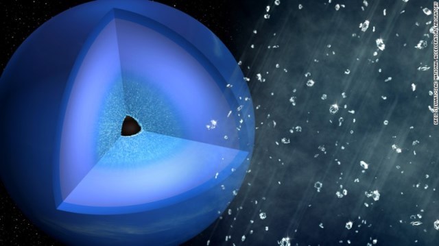 海王星にダイヤモンドの雨が降る（イメージ図）