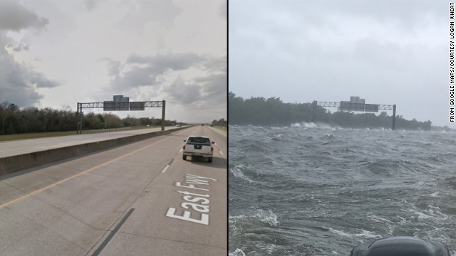 豪雨の影響で、テキサス州の高速道路が荒れ狂う大海原さながらの姿に