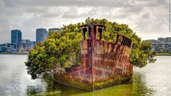 ２３．ＳＳエアフィールドは第１次、第２次世界大戦で使用された後、１９７０年代に解体された。船体は現在、オーストラリア東部シドニー郊外のホームブッシュ湾に眠っている