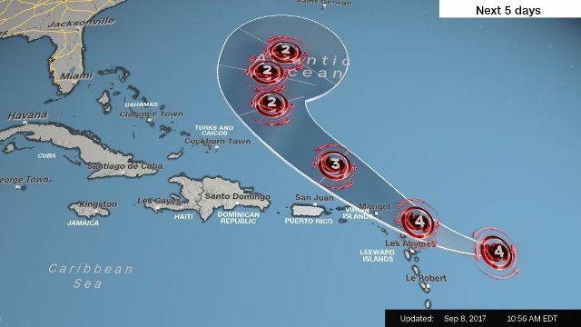 ハリケーン「ホセ」はカリブ海諸国から離れるルートをとる見通し