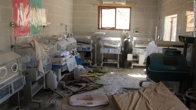 空爆の被害を受けたとされるイドリブ県農村部にある産院