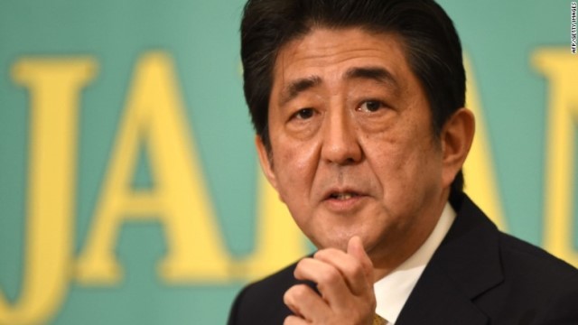 安倍晋三首相。衆院の解散を明らかにした