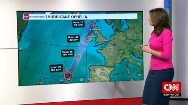 ハリケーン「オフィーリア」がアイルランドに向かっている