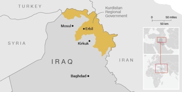 自治政府「クルディスタン地域政府（ＫＲＧ）」はイラク北部に位置する