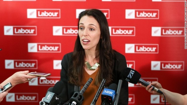 新たにニュージーランド首相となる見通しのジャシンダ・アーダーン労働党党首
