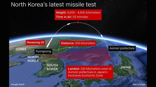 北朝鮮のミサイルについて、大気圏突入時に崩壊したとの見方が出ている