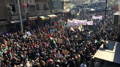 ヨルダンの首都アンマンでも抗議デモが行われた
