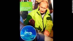 追跡装置をベルーガに付けるプーチン氏。「優しくするように言われて、優しくやった。うまくいった！」