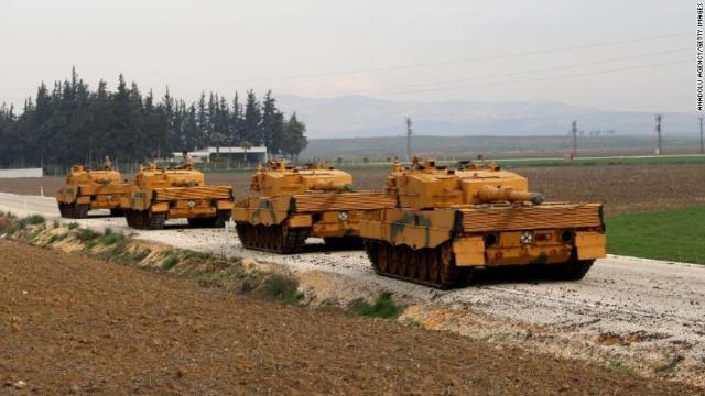トルコ軍がシリア北部のクルド人支配地域アフリンに対する地上作戦を開始した
