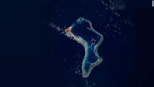 米軍施設があるインド洋の環礁、ディエゴガルシアのヒートマップ＝ストラバ提供