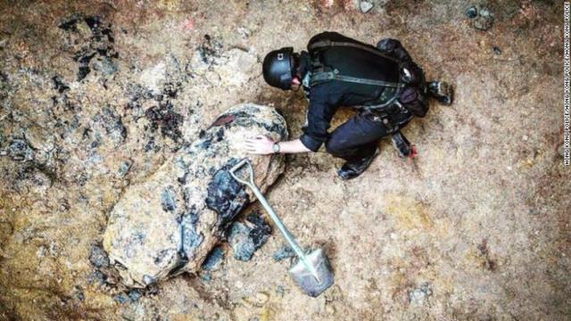 香港の建設現場で見つかった不発弾