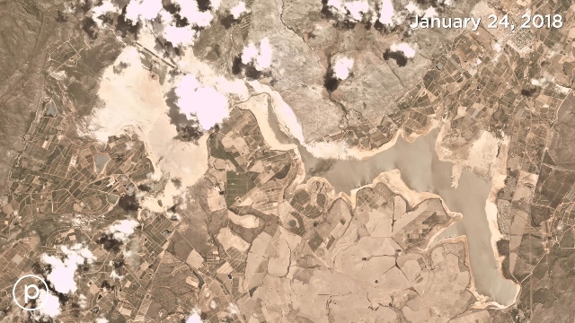 ケープタウンを襲った記録的な大規模干ばつの影響を示す衛星画像が公開された