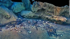 セノーテの水の中で見つかった供物の復元画像