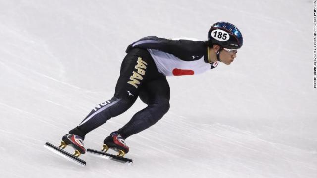 平昌五輪ショートトラック競技会場で練習する斎藤慧選手