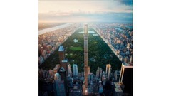 「１１１Ｗ５７」。高さ４３５メートルで、２０１９年のオープン時には、世界で最もスレンダーな高層ビルになる見通しだ