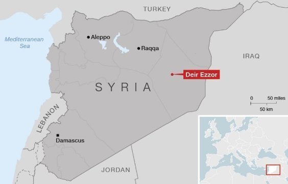 シリアのデリゾール付近で米軍が行った空爆により、多数のロシア人が死傷したという