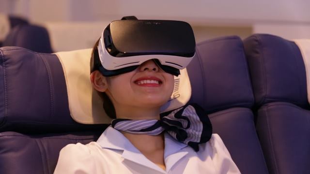 ＶＲで飛行機旅行が楽しめる