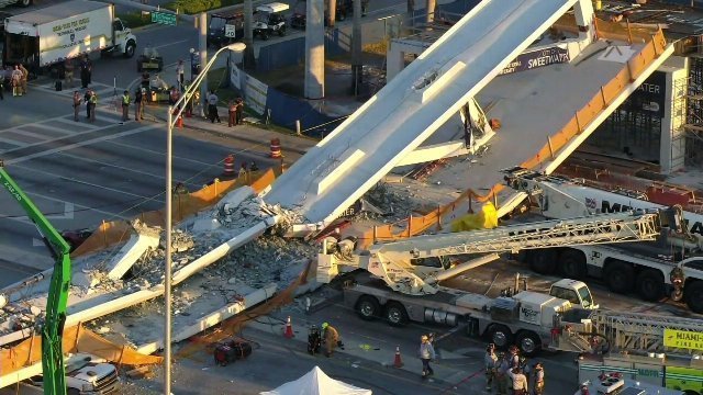 歩道橋の崩落で死亡した６人全員の遺体が収容された