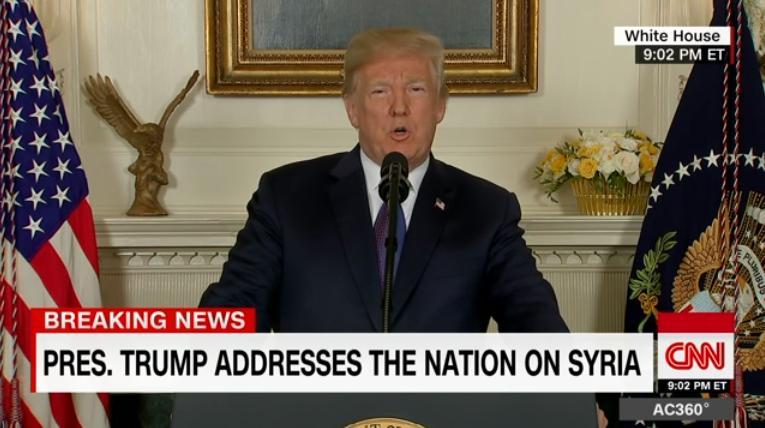 トランプ大統領が米軍にシリアの化学兵器施設への攻撃を命じたと発表