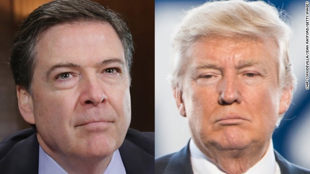 トランプ氏（右）がＦＢＩのコミー前長官を「多くの罪を犯した」と批判。