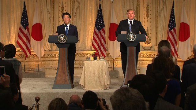 安倍首相との共同記者会見でトランプ氏は、金正恩氏との首脳会談について強気の姿勢を示した