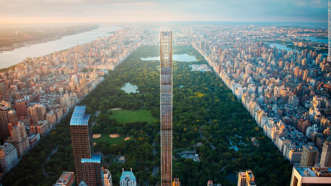 ニューヨークの「１１１Ｗ５７」。２０１９年のオープン時には世界で最もスレンダーな高層ビルになる見通しだ