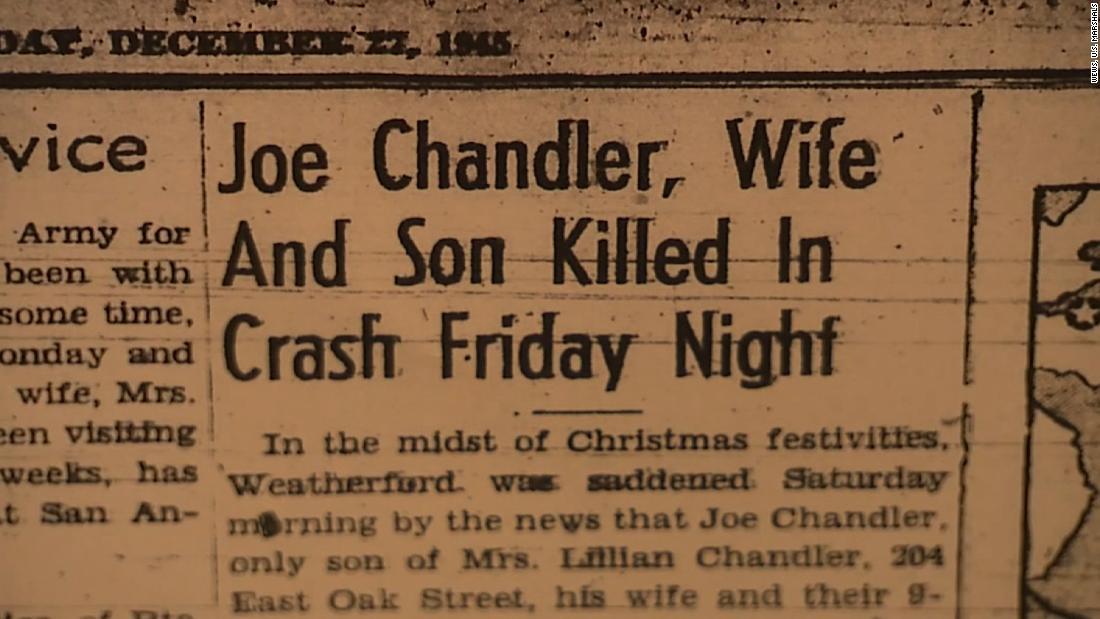 ジョセフ・チャンドラー君の死を伝える1945年12月の新聞記事/WEWS