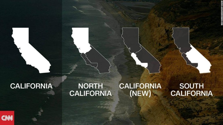 カリフォルニア州３分割案をめぐって１１月の住民投票は見送られた/CNN Illustration/Getty Images