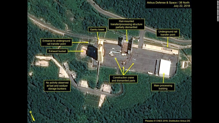 北朝鮮のミサイル発射施設の一部で解体作業が始まったという/Airbus Defense and Space