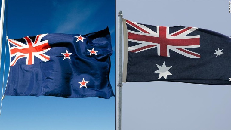 豪州の国旗（写真右）はＮＺの国旗を「真似」していると批判/Shutterstock 