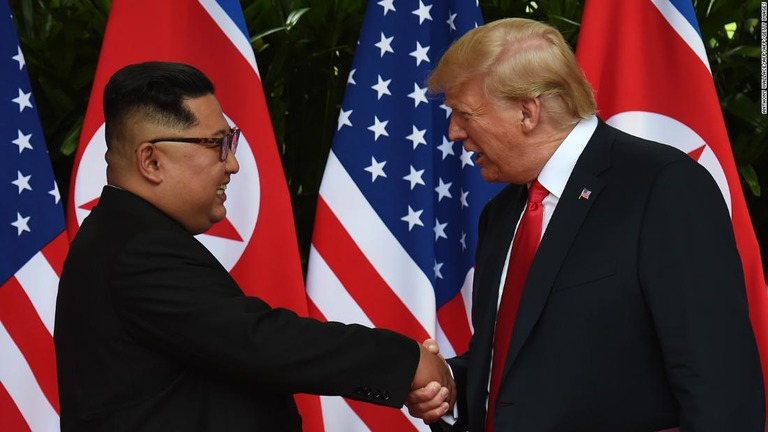 米朝首脳による２度目の会談が、年内にも実現する可能性があるという/ANTHONY WALLACE/AFP/AFP/Getty Images