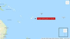 フィジー沖でＭ８．２の地震、津波の恐れなし
