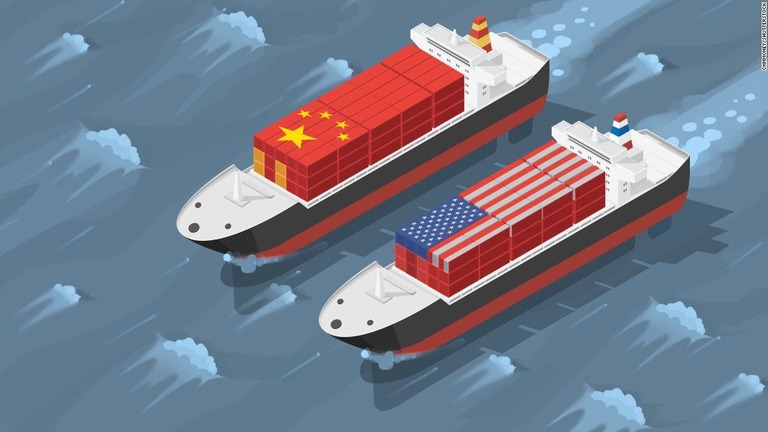 米国との通商摩擦の激化に伴い、中国の製造企業の輸出が落ち込んでいる/CNNMoney/Shutterstock