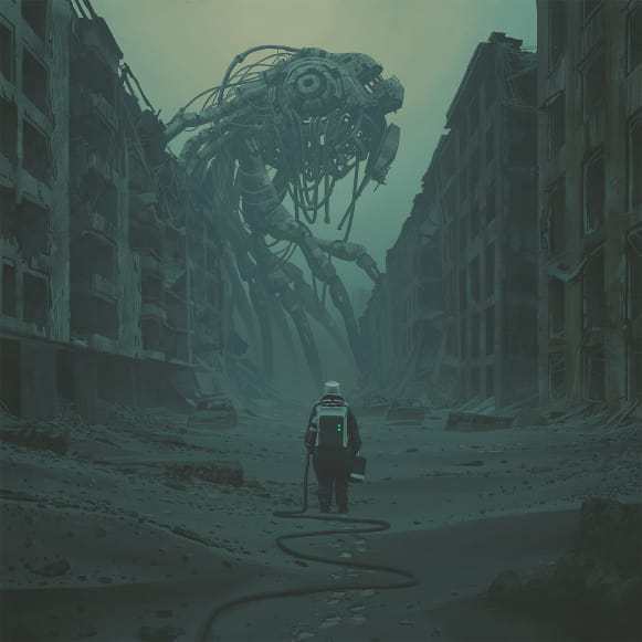 近刊の画集「ラビリンス」に収録された作品/Credit: Simon Stålenhag